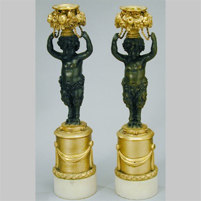 Lot 406 - Pair of Louis XVI Style Gilt and...