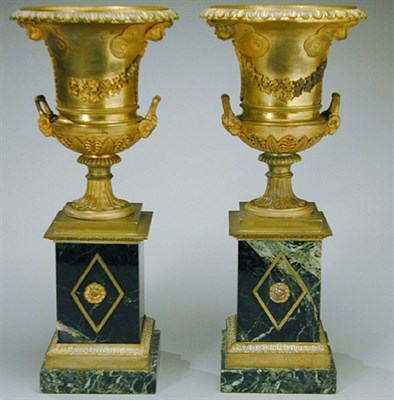 Lot 405 - Pair of Empire Style Gilt-Bronze and Marble...