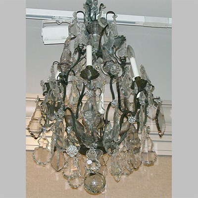 Lot 502A - Louis XV Style Patinated-Metal and Cut Glass...