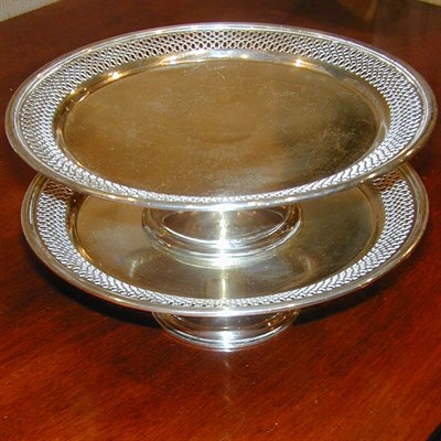Lot 326 - Pair of Tiffany & Co. Sterling Silver Footed...