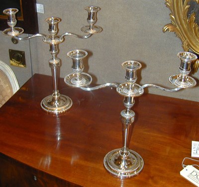 Lot 316 - Pair of Neoclassical Style Silver Plated Three-...