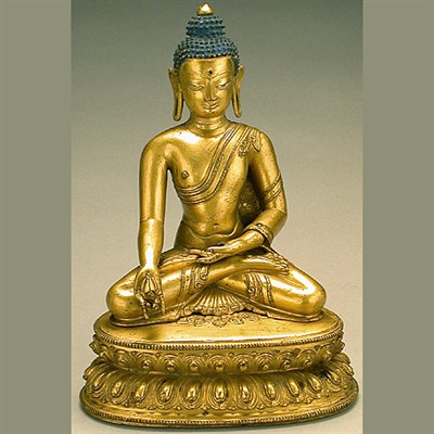Lot 249 - Tibetan Gilt Copper Alloy Figure of the...