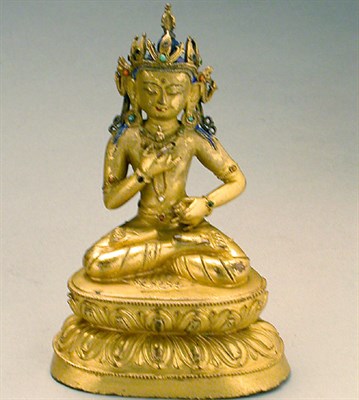 Lot 250 - Tibetan Gilt Copper Alloy Figure of the...