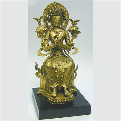 Lot 242 - Tibetan Gilt Copper Alloy Figure of the Buddha...