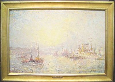 Lot 36 - Attributed to Henry Reuterdahl BATTLESHIPS ON...