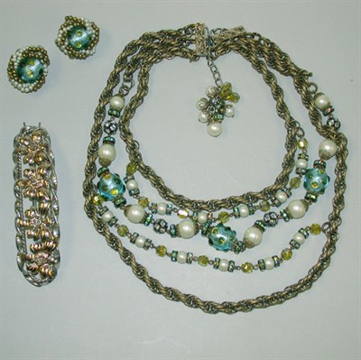 Lot 361 - Group of Hobe Jewelry American, 1940s...