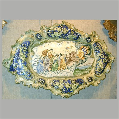 Lot 372 - Pair of Faience Chargers