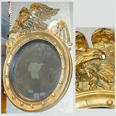 Lot 352 - Regency Style Gilt Wood Bull's-Eye Mirror