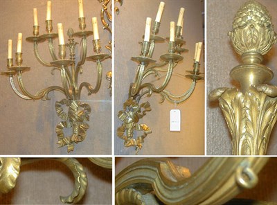 Lot 339 - Pair of Louis XV Style Gilt-Metal Seven-Light...