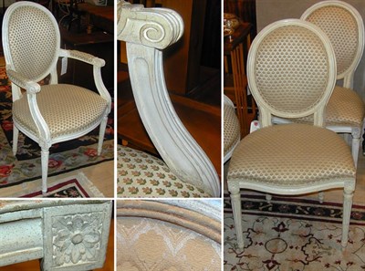 Lot 335A - Set of Eight Louis XVI Style Painted and...