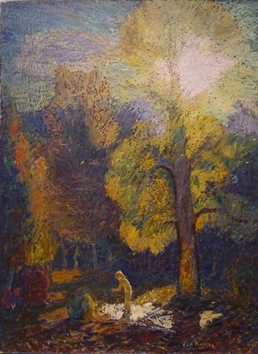 Lot 89 - Van Dearing Perrine 1869-1955 POOL AT EVENING...