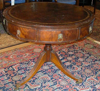 Lot 431 - George III Style Mahogany Drum Table The...