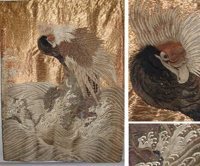 Lot 583 - Large Embroidered Eagle Panel Probably...