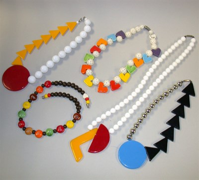 Lot 453 - Group of Playful Plastic and Ceramic Necklaces...