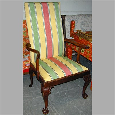 Lot 91 - George III Style Upholstered Mahogany...