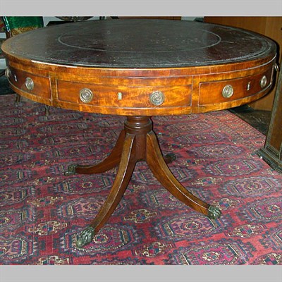 Lot 273 - George III Mahogany Drum Table The circular...