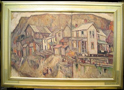 Lot 64 - Abraham Manievich 1883-1942 MINING TOWN Signed...