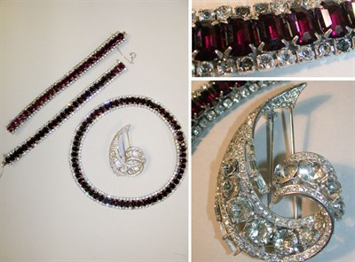 Lot 375 - Trifari and Other Rhinestone Jewelry 1950s...