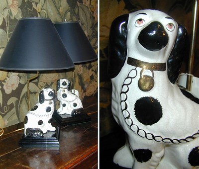 Lot 109A - Pair of Staffordshire Pottery Dogs Each...