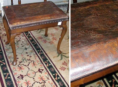 Lot 337 - Georgian Style Leather Upholstered Mahogany Stool