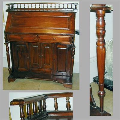 Lot 210 - Georgian Style Mahogany Fall-Front Desk