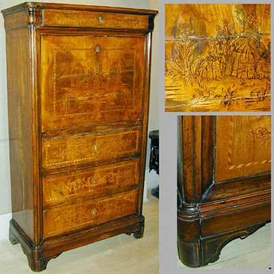 Lot 463 - Neoclassical Style Marquetry Inlaid Walnut...