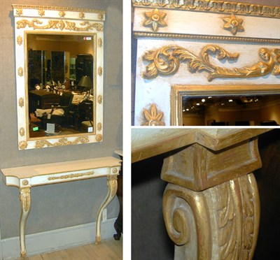 Lot 83 - Louis XVI Style Painted and Parcel Gilt...