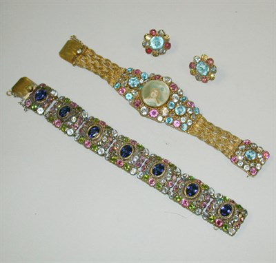 Lot 373 - Hobe Pastel Stone Bracelet and Set 1940s The...