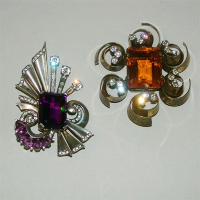 Lot 365 - Two Grand Flourish Brooches 1940s Each...