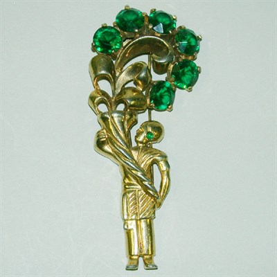 Lot 361 - Eisenberg Figural Pin 1940s Gold washed metal...