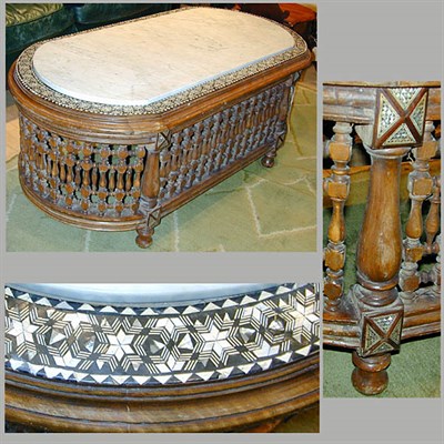 Lot 459 - Anglo-Indian Marble Top Mother-of-Pearl Inlaid...