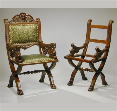 Lot 459 - Set of Fourteen Renaissance Revival Mahogany...