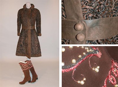 Lot 162 - Maximilian Broadtail Coat and Beaded Boots...