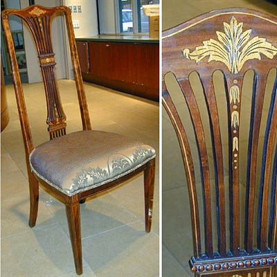 Lot 349 - Pair of Edwardian Marquetry Inlaid Mahogany...