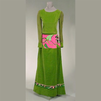 Lot 177 - Pucci Velveteen and Chiffon Ensemble 1970s...