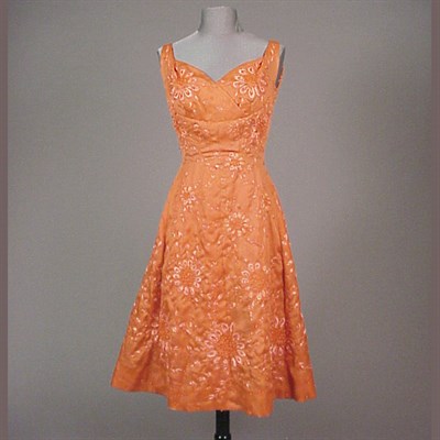 Lot 147 - Coral Beaded Cocktail Dress Italian, circa...