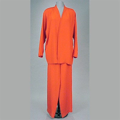 Lot 226 - Halston Chinese Red Pajama Ensemble American,...