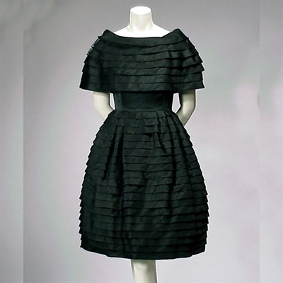 Lot 150 - Simonetta Tiered Black Cocktail Dress Italian,...