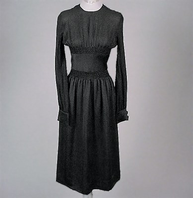 Lot 195 - Valentino Smocked Black Cocktail Dress Italian,...