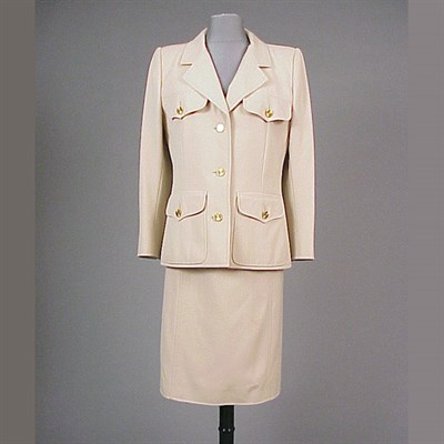 Lot 183 - Yves Saint Laurent Light Khaki Spring Suit...