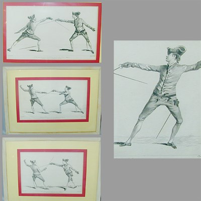 Lot 61 - After James Gwyn [FENCING SCENES] Four...