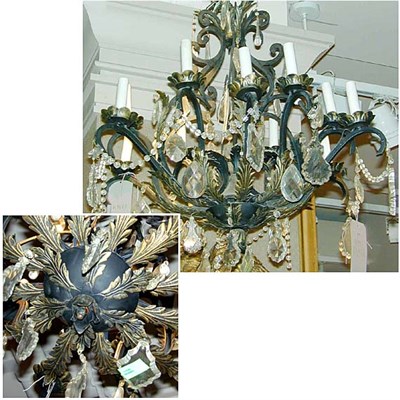 Lot 384 - Louis XV Style Wrought Metal Twelve-Light...