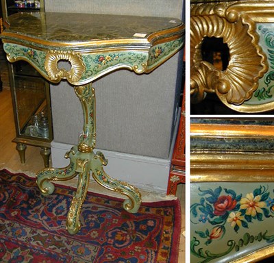 Lot 218 - Italian Rococo Style Painted and Parcel Gilt...