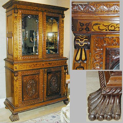 Lot 460 - Victorian Style Marquetry Inlaid Mahogany...