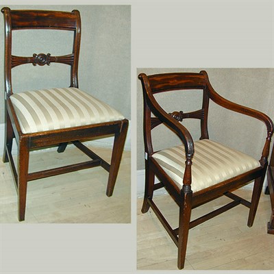 Lot 409 - Set of Eight Regency Mahogany Dining Chairs...