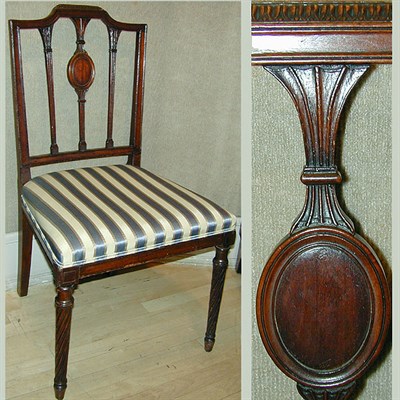 Lot 427 - Pair of George III Style Upholstered Mahogany...