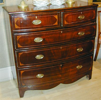 Lot 448 - George III Inlaid Mahogany Bow-Front Chest of...