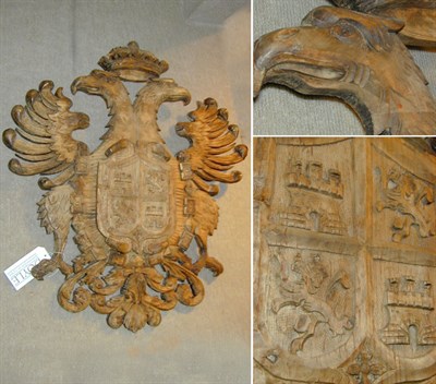Lot 107 - Continental Pine Heraldic Crest
