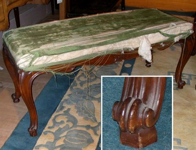 Lot 170 - Louis XV Style Upholstered Walnut Bench