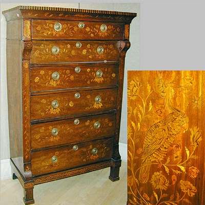 Lot 402 - Neoclassical Style Marquetry Inlaid Mahogany...
